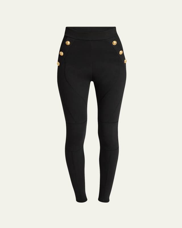 6-Button Jersey Leggings